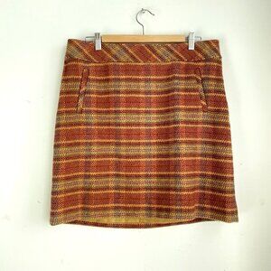 NWT Talbots Wool Blend Striped Warm Winter  Fall Skirt 12P